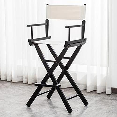 DIBAKO Regiestuhl Holz Directors Chair 75cm Klappstuhl Faltbar Make-up Stuhl Für Künstler Actors Makeup Artist Direktor Stuhl Klapphocker Mit Armlehnen (Color : Beige, Size : 75cm)