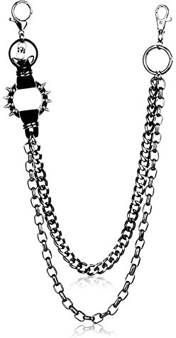 Chaine Pantalon Double Couche, Chaîne De Jean Punk Chaine Portefeuille Chaîne De Ceinture Chainette De Sac à Main Chaîne Hip Hop Gothique Chaine à Maillons Homme Et Femme