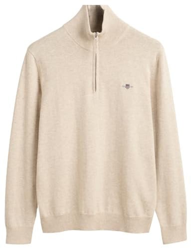 GANT Herren Classic Cotton Halfzip Pullover, Light BEIGE Melange, XX-Large