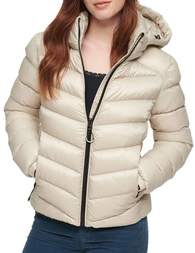 Superdry Damen Fuji Steppjacke mit Kapuze Pelikan Beige 42