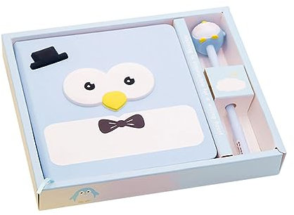 Ciieeo 1satz Niedliches Pinguin-themen Schreibwaren Set Mit Notizbuch Und Stift Für Schüler Praktische Geschenkbox Für Schule Und Büro Wasserfester Einband Für Freundinnen