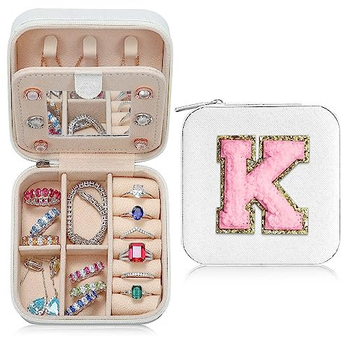 TINGN Geschenke für Mama von Tochter, Muttertagsgeschenke für Mama, Reise Schmuckkästchen für Frauen, Geschenke, Geburtstagsgeschenke für Mama, Frauen, Reisegeschenke für Frauen, Initiale K