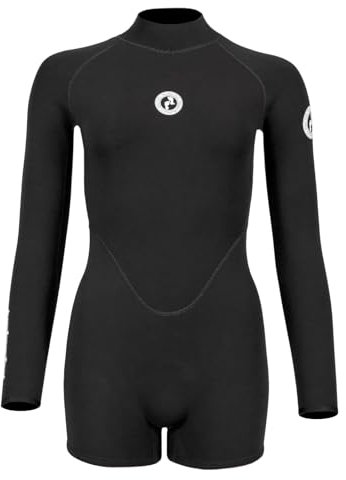 Two Bare Feet Women's Neoprene One-Piece Wetsuit – Premium Swim Suit for Surfing, Swimming, Scuba Diving & Water Sports, Flexible, Durable, Multiple Styles (Arabella Shorts (Black), XL)