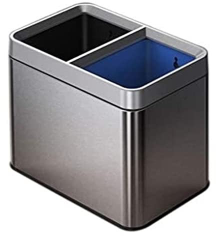 DEEDAV Cubo de Basura Cubo De Basura De Acero Inoxidable Cubo De Basura De Metal Cuadrado Cubo De Basura Contenedor De Basura Baño para Cocina y Hogar