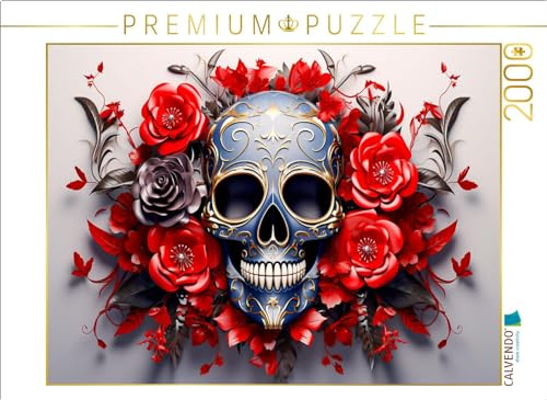 CALVENDO Puzzle EIN Motiv aus dem Kalender Skull Flower - Totenkopf Art | 2000 Teile Lege-Größe 90 x 67 cm Foto-Puzzle für glückliche Stunden