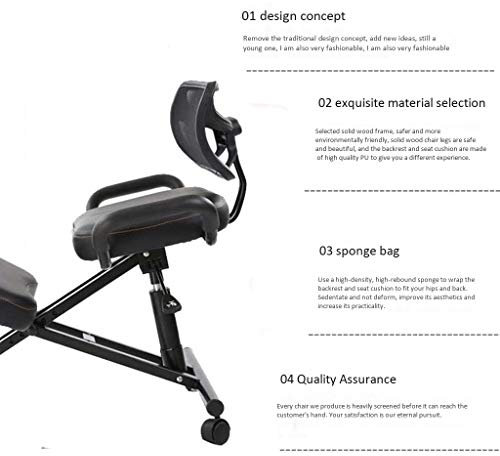 ZENFEKU Ergonomischer Bürostuhl, ergonomischer Hocker, Computerstuhl, korrekte Haltung, Anti-Myopie-Stuhl, höhenverstellbar