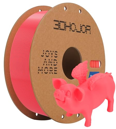 3DHoJor PLA Filament 1.75mm Rosa 3D Drucker Filament ±0,02mm, 1KG/Spule | 1kg 3D Drucker Filament PLA, ultraschnelle Filament 3d Druckmaterialien, Vakuumverpackung,für FDM 3D Drucker