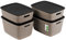 Aufbewahrungsbox 4er Set Deko-Box - 2x 10 Liter, 2x 17 Liter - Aufbewahrungskorb Behälter aus Kunststoff BPA Free Körbe zur Aufbewahrung Vorratsbehälter Luftzirkulationssystem Stapelbox Kiste, Taupe