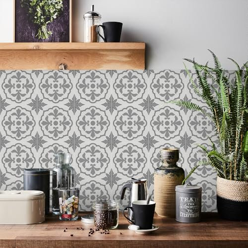 HORIWE Klassische Fliesenaufkleber Wandfliese Aufkleber 24 Stück PVC Fliesensticker Fliesen Folie Selbstklebende Tapete Wasserdicht Wandaufkleber für Küche, Schrank, Möbel, Tisch