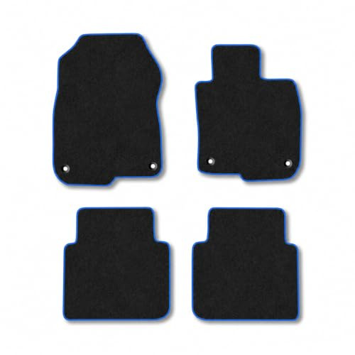 Honda CR-V (2018-2023) Carpet Car Mats | Blue Edge Trim Tailored Fit Floor Mats Full Coverage Protection Accessories Easy Clean Anti Slip Made in the UK