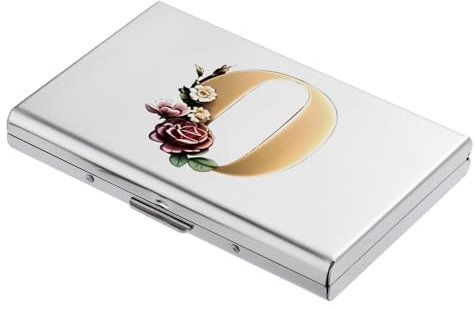 BONSYL® Porte Cartes de Crédit, Portefeuille Fin en Métal avec Blocage RFID, Design Tendance et Motifs Artistiques, pour Homme et Femme. (6 Cartes/Argent/O)