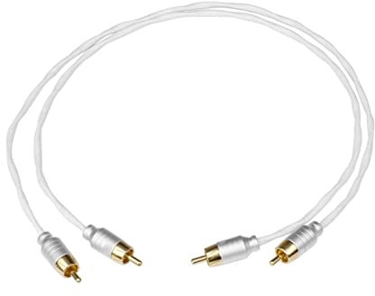 DREEK Cavo RCA Argentato OFC 6N Maschio-Maschio 30CM, Coppia Di Cavi RCA HiFi