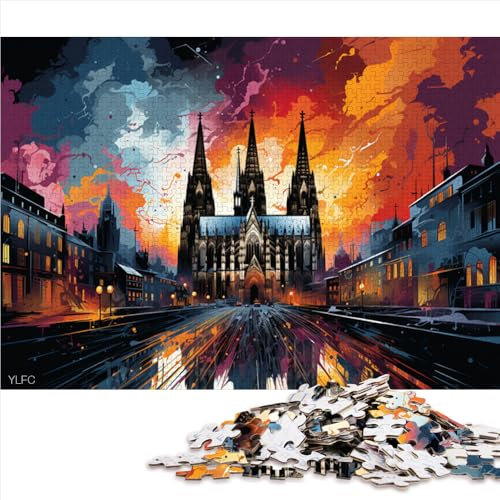 Puzzle für Erwachsene mit 1000 Teilen, „Der Kölner Dom“ – Papierpuzzle, geeignet für Erwachsene und Kinder ab 12 Jahren, tolles Geschenk für Erwachsene. Größe: 52 x 38 cm