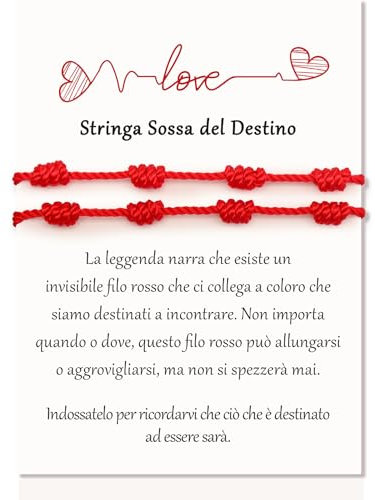 XIANGLONGY 2 Pezzi di Filo Rosso del Destino, Braccialetti Rossi Regolabile, Bracciale Filo Rosso del Destino, Amuleto Della Possessione, Unisex, Comodo da Indossare, Alla Moda e Versatile (Stile A)