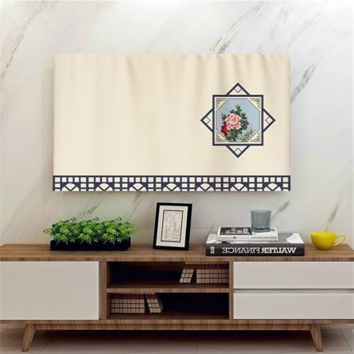 Hiseng TV Protector Cover, Dust TV Screen Monitor Screen Cover 22-75 inch All-Inclusive Dust-Proof TV/PC Display Protector Indoor Living Room Decoration Dust Cover (70 inch,frame)