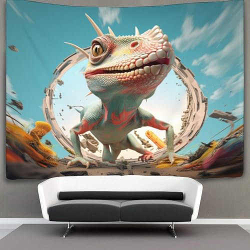 YOPDEOOCR 3D Druck Lizard Wandteppiche Poster Ornament Wandbehang Wandteppich Raumteiler Vorhang Für Wohnzimmer Schlafzimmer Wohnheim Dekor Tapisseries 70cmx100cm