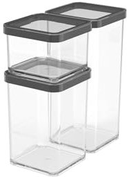 Rotho Loft Set Vorratsdosen 3 tlg. LOFT, Kunststoff (PP) BPA-frei, transparent, (21.2 x 11.4 x 23.5 cm)