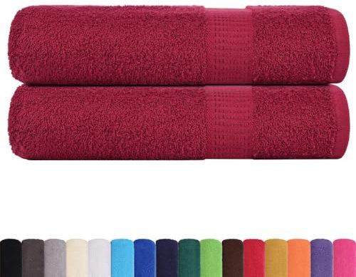 vidaXL Handtücher 2 STK. Bordeauxrot 50x100 cm 360 g/m² 100% Baumwolle, Badetuch, Gesichtshandtuch, Gästetuch, Gesichtstuch, Badetuch-Set