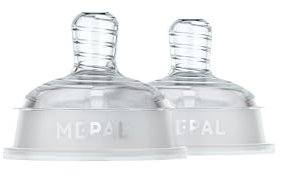Mepal Set Teats Baby Bottle Fast Mio, 2-Piece, Anti-Colic, Spiral Design Prevents Blocked Teat, Medical Grade Silicone