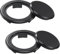 Amazleer Lot de 2 inserts de table de parasol de 5,1 cm avec capuchon, anneau standard pour trou de parasol pour terrasse, verre, terrasse et table de cour (noir, 42 mm-65 mm)