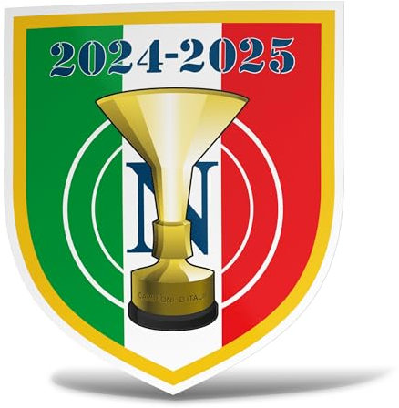 erreinge Adesivo Scudetto Napoli 4° Scudetto Campioni d’Italia – Sticker in PVC Personalizzabile, Made in Italy, adesivo celebrativo, adatto per auto, moto, laptop, camper, pareti lisce (15 cm)