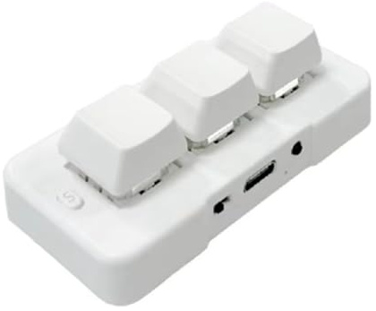 Fangxuee MK321G 3-Key Mini Customized Mechanical Keyboard Blue Switch USB&2.4G Wireless Dual-Mode for OSU Game Multimedia White