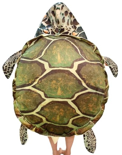 Gcroet Giant Wearable Turtle Shells Pillow - Cute Sea Turtle Costume for Kids & Adults, Soft Plush Crawl-In Hideaway for Relaxation & Play, 100CM..