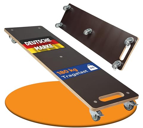 Rollbrett24 Transportroller 100x30cm - Je 180kg Traglast | 360° kugelgelagerte Rollen & Rutschhemmende 15 mm Platte - Made in Germany