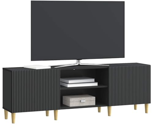 vidaXL TV-Schränk Schwarz 150 x 31 x 50 cm Holzwerkstoff, Wohzimmer, Vintage Möbel, rechteckiger TV Stand, Multimedia Aufbewahrung, moderner Schrank, stylischer Organizer, Deko