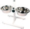 Rosewood Chien Gamelle Double à Hauteur Réglable Grands Écuelles - Argenté