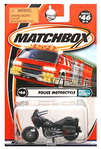 Matchbox 1999-46/75 Pull Over Black Police Motorrad Maßstab 1:64