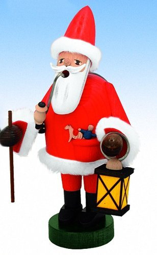 KWO Olbernhau Räuchermann Weihnachtsmann, 18 cm, Mehrfarbig