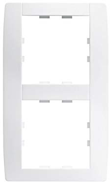 plaque 2 postes horizontal 71mm hager kallysta blanc névé