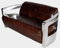 Design-Clubsofa Mars 2 Sitzer Chrom und Vintage-Leder Vintage Cigar (Dunkelbraun) Echtleder Sofa Couch
