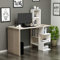 HOMIDEA DERONI Scrivania - Scrivania per computer - Scrivania ufficio - Porta PC - Tavolo per Computer con Scaffale Ripiano (Avola/Bianco)
