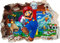 Vinyl-Aufkleber, Motiv: Super Mario Brothers Loch in Wall 3-3D gedruckt, für Kinderzimmer, mittelgroß, 500 x 355 mm