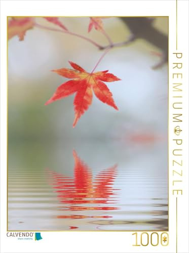 CALVENDO Puzzle herbstliches Ahornblatt mit Spiegelung | 1000 Teile Lege-Größe 48 x 64 cm Foto-Puzzle für glückliche Stunden