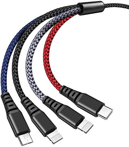 AICase Mcdodo Multi USB Kabel Universal USB Ladekabel 4 in 1 Mehrfach 3A 1,2 m Nylongeflecht f¨¹r Mobiltelefone,Tablets und mehr