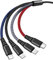 Cavo USB Multiplo,1,2 m,Cavo di Ricarica USB Multiplo, Cavo di Ricarica USB, Corrente 2,4 A,per telefoni cellulari, Tablet e Altro