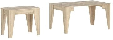 Skraut Home – Ausziehbarer Konsolentisch bis 140 cm – Maße geschlossen: 74 x 90 x 54 cm – Modell TM – Widerstandsfähiges Material – Eiche – Ideal für Ihr Esszimmer, Wohnzimmer oder Arbeitszimmer