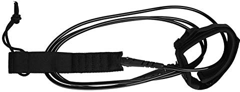 Keenso Surfboard Leashes, TPU 6ft 5,5mm Surfboard Leine Paddle Leash mit Haken- und Schleifenverschluss Metall Doppelschwankungen(Schwarz) Extremsportarten