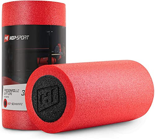 Hop-Sport Faszienrolle HS-E030YG 30x15cm Massagerolle für die optimale Muskelregenaration (rot-schwarz)