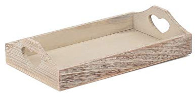 Red Hamper PT159 Large Shallow Wooden Heart Cut Out Tray, Wicker