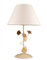 Helios Leuchten Florentiner Tischlampe mit Stoffschirm, florale Leuchte Landhausstil, Nachttisch-Lampe chabby, Schreibtischleuchte Blüten Blumendekor