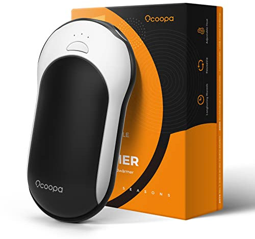 OCOOPA 10000mAh Handwärmer Wiederaufladbar, Elektrische Tragbare Taschenwärmer Powerbank,15 Stunden Lang Anhaltende Hitze für Outdoor-Sportarten, Jagd, Golf, Camping, Für Frauen, Männer,schwarz