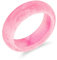 Bling Jewelry Einfacher Solider Kuppel-Edelstein-Ewigkeit Stapelbarer Gefärbter Rosaroter Jade-Bandring Für Frauen Für Teenager August-Geburtsstein