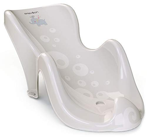BABYLON Anatomischer Baby Badewannensitz Aqua Mini. Badesitz Baby mit Anti-Rutsch Saugnäpfe. Badewannen Zubehör für Mädchen und Jungen, Babywanneneinsatz Grau