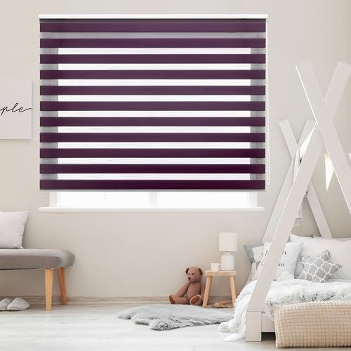 Blindecor Lira tenda a rullo giorno e notte, colore Viola, tenda per interni 80 x 180 cm (Larghezza x Altezza) | Dimensioni del tessuto 77 x 175 cm. Eleganti tende giorno e notte