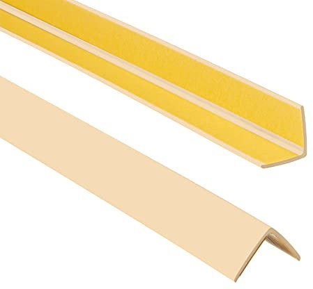 ProfiPVC Cornière PVC 25x25mm, 200cm - Baguette d’angle de protection, profilé d'angle caoutchouc autoadhésif - Protection d'angles et rebords, flexible, facile à installer, Crème