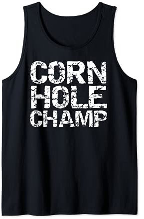 Cornhole Championship Trophy Award Gift Retro Cornhole Champ Tank Top